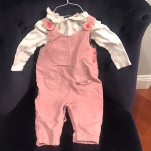 mini Boden Corduroy bibs and bodysuit 6-12m